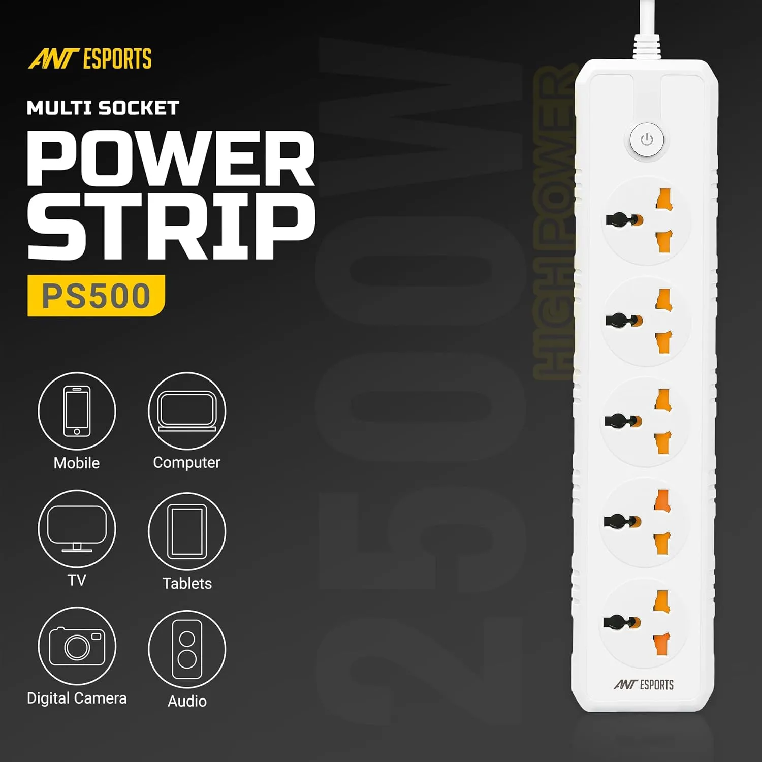 Ant Esports Spike 5 Socket 1 Switch 3m PS500 view 2